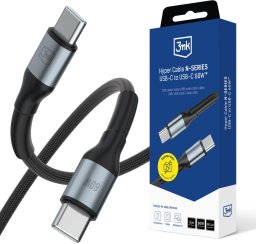 Kabel USB 3MK USB-C - USB-C 3 m Czarno-szary (3MK17711)
