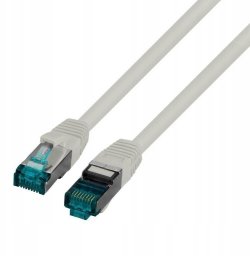 SecurityNET Kabel krosowy patchcord securityNET S/FTP kat.6A szary 0,5m LSZH PC-6ASFTPLSZH-GY0.5