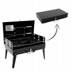 Chomik Grill turystyczny składany, walizka z widełkami i łopatką