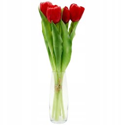 Saska Garden BUKIET 7 TULIPANÓW CZERWONYCH 31CM JAK ŻYWYCH DEKORACJA WIOSENNA