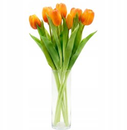 Saska Garden BUKIET 7 TULIPANÓW POMARAŃCZOWYCH 31CM JAK ŻYWYCH DEKORACJA WIOSENNA