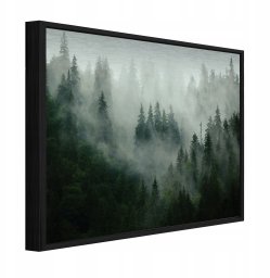 Wallarena Obraz W Ramie Na Metalu Las we mgle Natura Do Sypialni Salonu 150x100