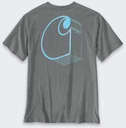 Carhartt WIP Koszulka Carhartt Irvine 3D Logo WEATHERED ASH HEA