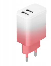 Ładowarka Setty Setty ładowarka sieciowa 2x USB 18W LSIG-AA-20 gradient biało-różowa