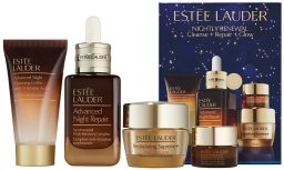 KANN ESTEE LAUDER_SET Nightly Renewal żel oczyszczający 30ml + serum do twarzy 50ml + krem do twarzy 15ml + krem-żel pod oczy 5ml