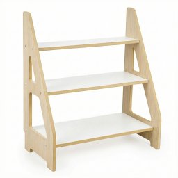 OBUBU Regał Montessori na książki i zabawki Dąb/Biały