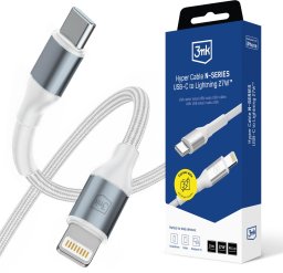 Kabel USB 3MK USB-C - Lightning 3 m Biały