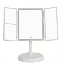 Lusterko kosmetyczne Lumarko Lusterko kosmetyczne podświetlane Led, rozkładane, powiększenie x2 i x3