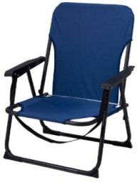 Redcliffs FOTEL TURYSTYCZNO PLAŻOWY Z PODŁOKIETNIKAMI 52X54X26/66CM SKŁADANY NIEBIESKI