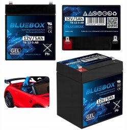 Bluebox AKUMULATOR ŻELOWY BEZOBSŁUGOWY UPS ALARM 12V 5Ah Wymiar 4Ah - 4,5Ah AUTKO