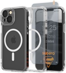SUPERO Etui Supero MagSafe do iPhone 13 Mini, przezroczyste + szkło