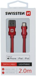 Kabel USB Swissten Swissten 71524306 kabel Lightning 2 m Czerwony