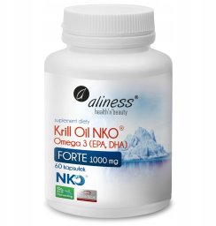 Aliness Krill Oil NKO Omega 3 1000 mg FORTE z astaksantyną x 60 caps one size