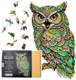 Mruu&Pruu Puzzle Drewniane Sowa 430 el. Puzzle sowa Puzzle drewniane ptak Mądra Sowa