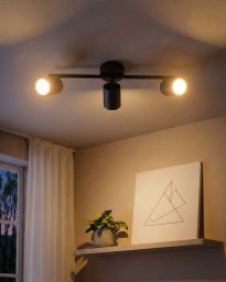 Lampa sufitowa Beliani Lampa spot 3-punktowa NYANDO Metal Czarny
