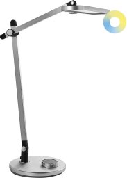 Lampka biurkowa Beliani Lampa biurkowa LED HYDRUS Ze ściemniaczem Srebrny