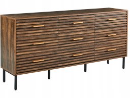 Beliani Komoda 9 szuflad KEITH Ciemnobrązowy