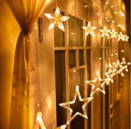 Lampki choinkowe Multimix.pl Kurtyna świetlna gwiazdki LED choinkowe święta na choinkę ciepłe 120 4,7m