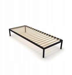 Auping Stelaż Łóżka BED ALU 80x200 Metalowy Drewniane Listwy Nowoczesny CZARNY