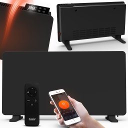 Grzejnik Cronos Grzejnik elektryczny Cronos CH-2000RTWP Full Black Termostat WiFi