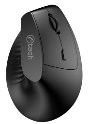 Mysz C-Tech C-TECH Myś VEM-15, pionowy, bezprzewodowa, BT5.0 + 2,4GHz, 1600DPI, baterie 400 mAh, czarny