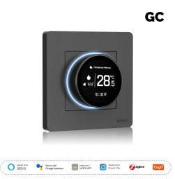 Moes Vieds termostat podłogowy woda zaworami ciemny szary ZigBee TUYA ZHT-SR-GC-GY-MS (6974246478524)