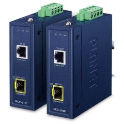 Konwerter światłowodowy Planet Industrial EtherCAT Media Converter Kit (IECC-210T + IECC-210R, -40~75 degrees C, Dual 9~48V DC, 1 x 100TX RJ45, 1 x 100FX SFP, BECKHOFF Et (IECC-210-KIT)