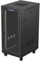 Szafa Lanberg Szafa instalacyjna Rack Stojąca 19" 24U 600x800 czarna drzwi przeszklone LCD (Flat Pack) v2