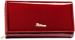 Peterson Duży czerwony portfel damski na zatrzask RFID BC-42100