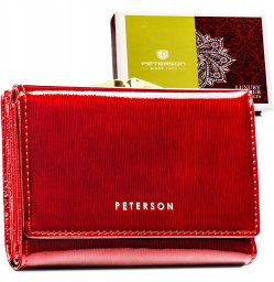 Peterson Portfel damski lakierowany czerwony RFID 15-09-SH