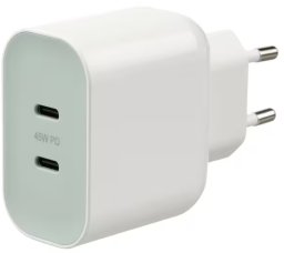 Ładowarka AMiO Ładowarka 2x USB-C 45W 3A PD 3.0 QC4+ PPS szybkie ładowanie IKEA SJSS