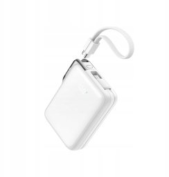 Powerbank Joyroom Powerbank Joyroom JR-PBF27 Pro 10000mAh 30W z wbudowanym kablem USB-C i dodatkowym dwukierunkowym kablem USB-C - Lightning - biały