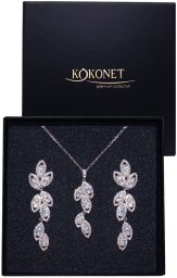 KOKONET ZESTAW Eleganckiej i Błyszczącej Biżuterii dla Panny Młodej modny