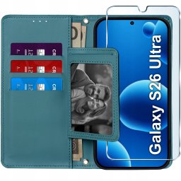 krainaGSM ETUI z klapką do Samsung S26 Ultra Zamykane Magnetyczne + SZKŁO 9H