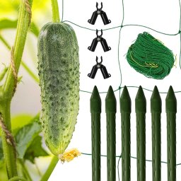 GardenPlus Podpora z siatką na pomidory - Stelaż ogrodowy na pnącza 11mm 1,5x2,6m