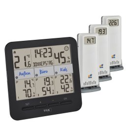 Stacja pogodowa Bezprzewodowa stacja meteorologiczna "Klima@Home 2" z 3 nadajnikami temperatury i wilgotności