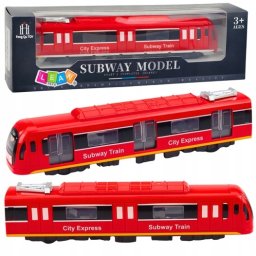 LeanToys Metro Pociąg City Express Otwierane Drzwi Światła Dźwięki Czerwony