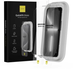 SpaceCase 2x Szkło hartowane z aplikatorem SPACECASE QuickFit Glass do iPhone 13 Pro Max/14 Plus
