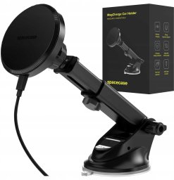 SpaceCase Uchwyt samochodowy z ładowarką indukcyjną do Magsafe na szybę SPACECASE Car Holder MagCharge WM12B Czarny
