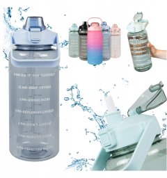 BIDON 2l NA WODĘ Butelka Motywacyjna Sportowa z Rurką Fitness Siłownia