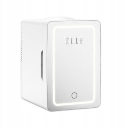 Lodówka turystyczna Elle Mini lodówka z lusterkiem do makijażu LED ELLE 6L biała