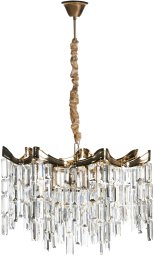 Lampa sufitowa Beliani Żyrandol JEMNI Kryształ Złoty