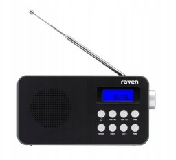 Radio Radioodbiornik przenośny Raven ERADP002 Radio FM Alarm Zegar Czarny