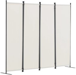 P&C Parawan pokojowy 4-panelowy składany tkanina wolnostojący biały