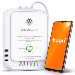 Qoltec Czujnik wycieku gazu ziemnego | detektor CH4 | NG | Tuya | Wi-Fi | alarm 85dB | LED