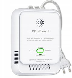 Qoltec Czujnik wycieku gazu ziemnego | detektor CH4 | NG | alarm 85dB | LED