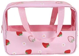 eCarla Ecarla Kosmetyczka rozkładana przenośna kuferek rozmiar M 31x10x20cm TRUSKAWKI KS148
