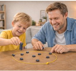 LeanToys Gra Zręcznościowa Strategiczna Kamienie Magnetyczne Z Planszą 40 el.