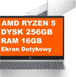 Laptop HP Laptop HP 15-fc0245dx / B58J6UA / Ryzen 5 / 16GB / 256GB / AMD Radeon / HD / Dotyk / Win 11 / Srebrny