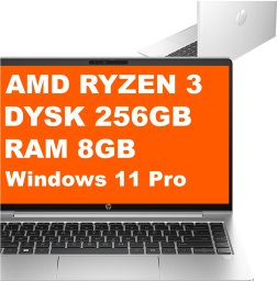Laptop HP HP ProBook 455 G10 / 70Z72AV / Ryzen 3 / 8GB / 256GB / Radeon / FullHD / Dotyk / Win 11 Pro / Srebrny